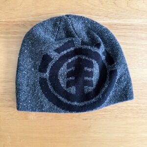 Element Y2K Beanie Charcoal Gray Knit Logo Hat Skater Streetwear Canada Made